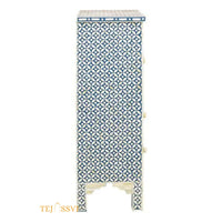 Handcrafted Bone Inlay Tall Boy Cabinet | Bone Inlay Tall Boy Cabinet | Bone Inlay Side Table | Bone Inlay Chest of Drawers Luxury furniture.