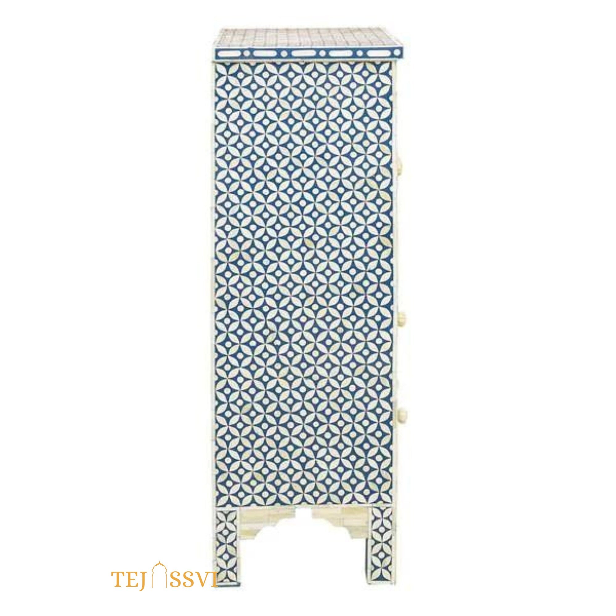 Handcrafted Bone Inlay Tall Boy Cabinet | Bone Inlay Tall Boy Cabinet | Bone Inlay Side Table | Bone Inlay Chest of Drawers Luxury furniture.