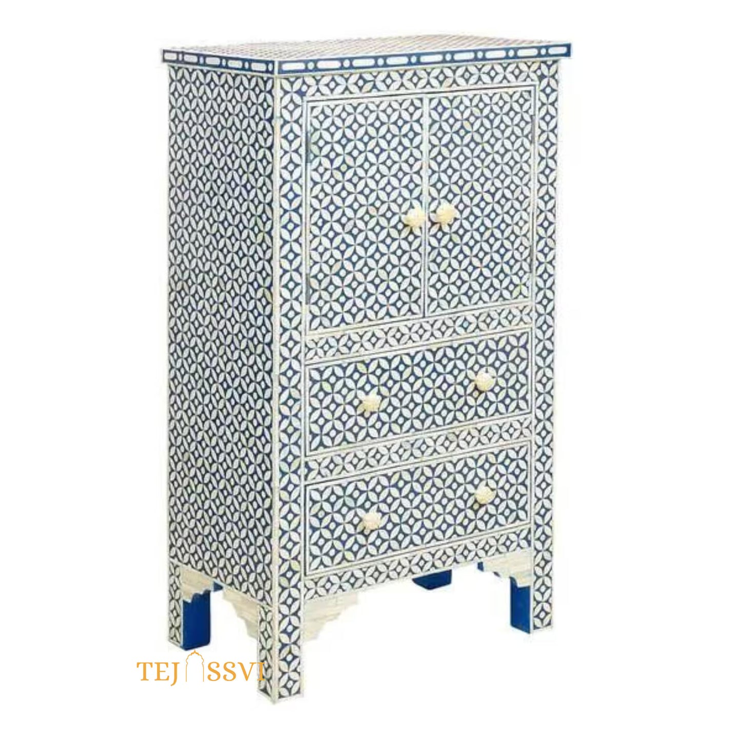 Handcrafted Bone Inlay Tall Boy Cabinet | Bone Inlay Tall Boy Cabinet | Bone Inlay side table | Bone Inlay chest of drawers,Luxury furniture