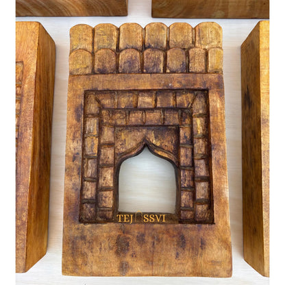 Handmade Rajasthani Jharokha Wall Art: Carved Wood Picture Frame / Handcrafted wall hanging jharokha  frame .