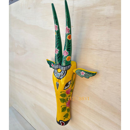 Wooden Cow Head 18 Inches | Bull | Nandi Head Mask Wall Décor. Wooden Wall Hanging. Ethnic Indian Art Best Minimalist Gift Idea for Christmas/Diwali