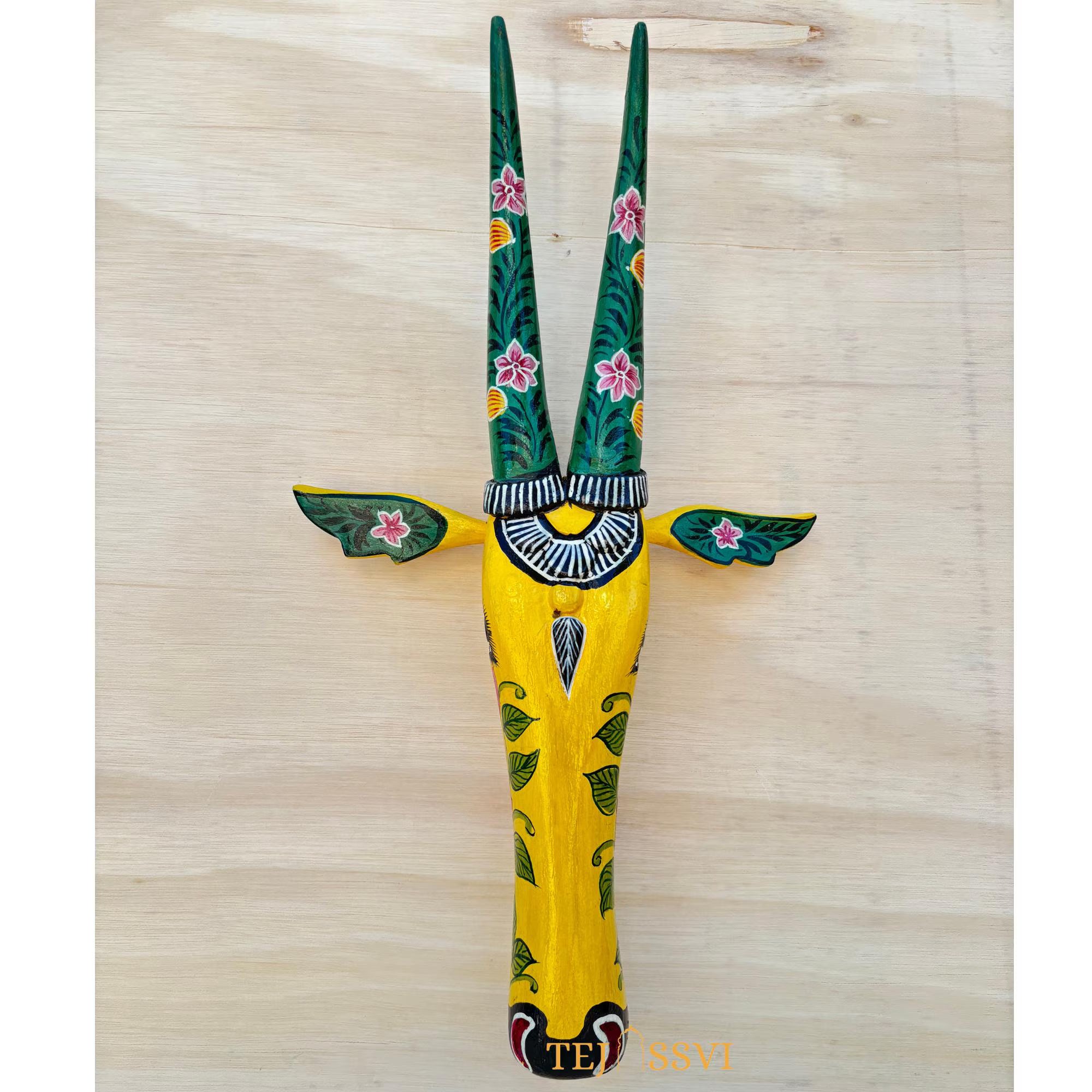 Wooden Cow Head 18 Inches | Bull | Nandi Head Mask Wall Décor. Wooden Wall Hanging. Ethnic Indian Art Best Minimalist Gift Idea for Christmas/Diwali