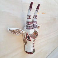 Wooden Cow Head | Bull | Nandi Head Mask Wall Décor. Wooden Wall Hanging. Ethnic Indian Art Best Minimalist Gift Idea for Christmas/Diwali