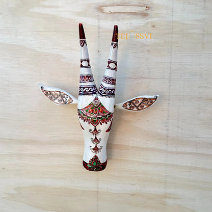 Wooden Cow Head | Bull | Nandi Head Mask Wall Décor. Wooden Wall Hanging. Ethnic Indian Art Best Minimalist Gift Idea for Christmas/Diwali