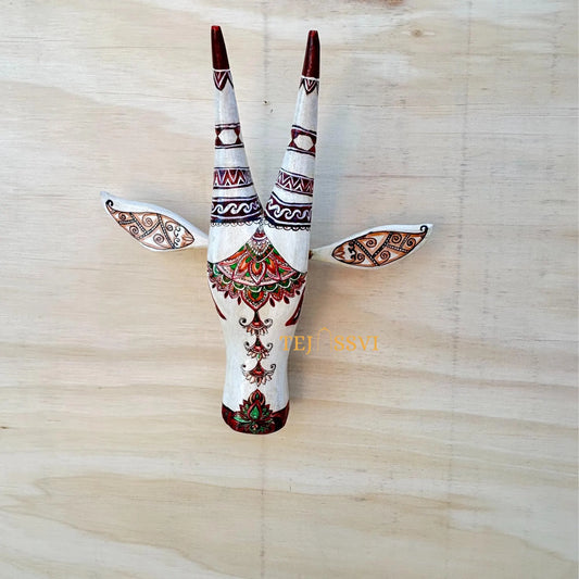 Wooden Cow Head | Bull | Nandi Head Mask Wall Décor. Wooden Wall Hanging. Ethnic Indian Art Best Minimalist Gift Idea for Christmas/Diwali