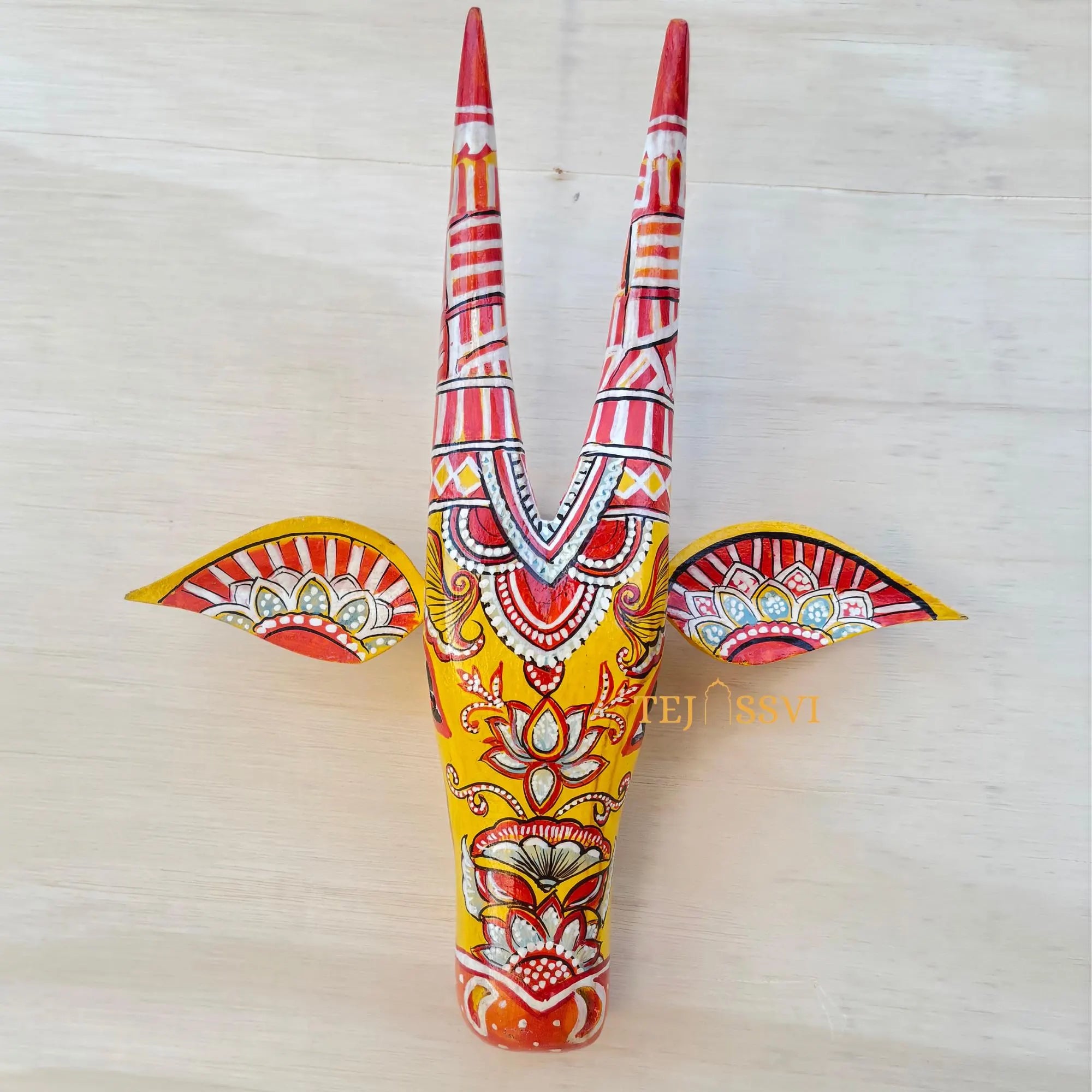 Wooden Cow Head | Bull | Nandi Head Mask Wall Décor. Wooden Wall Hanging. Ethnic Indian Art Best Minimalist Gift Idea for Christmas/Diwali