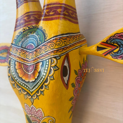 16 Wooden Cow Head | Bull | Nandi Head Mask Wall Décor. Wooden Wall Hanging. Ethnic Indian Art Best Minimalist Gift Idea for Christmas/Diwali