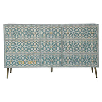 Wooden Bone Inlay Sideboard Unit / Bone Inlay Chest of 9Drawer Dresser / Bone Moroccan Inlay 9 Drawers Chest of Drawers.