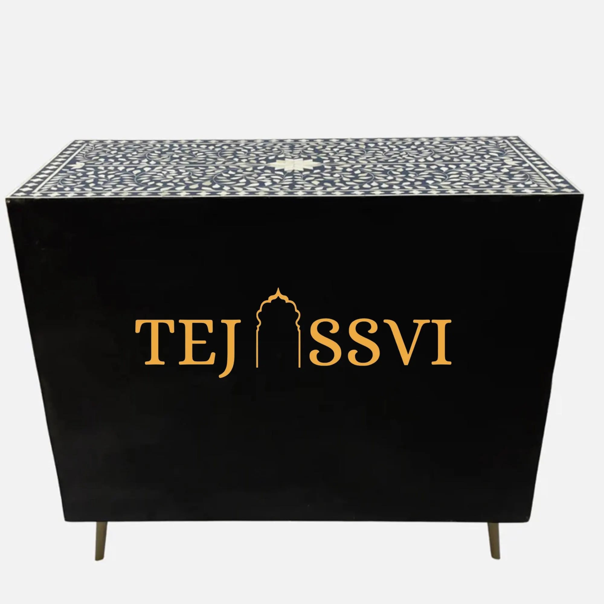 Handmade Bone Inlay Cabinet: Geometric Indian 6-Drawer Sideboard / bone inlay furniture /bone inlay cabinet /bone inlay luxury furniture .