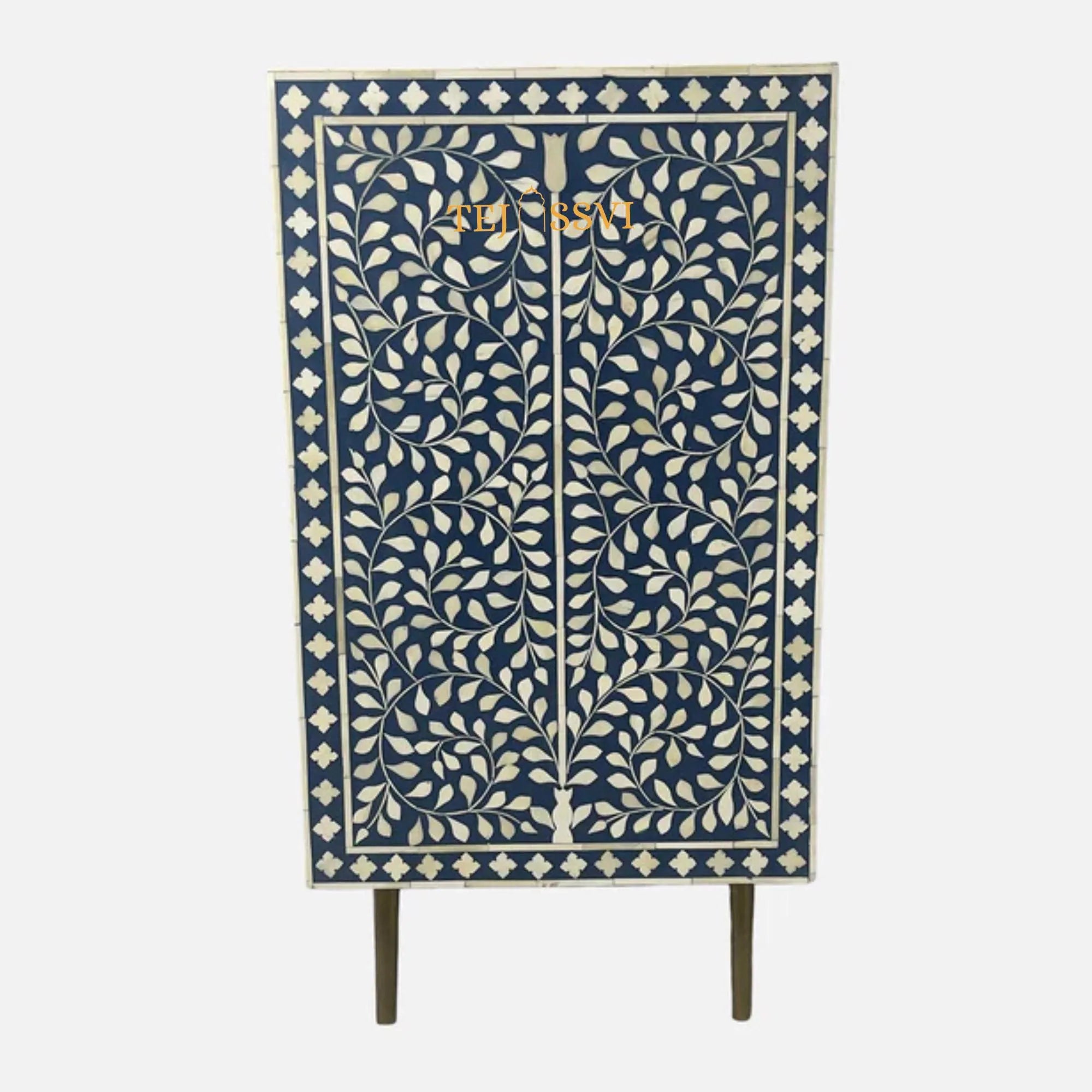 Handmade Bone Inlay Cabinet: Geometric Indian 6-Drawer Sideboard / bone inlay furniture /bone inlay cabinet /bone inlay luxury furniture .