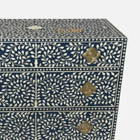 Handmade Bone Inlay Cabinet: Geometric Indian 6-Drawer Sideboard / bone inlay furniture /bone inlay cabinet /bone inlay luxury furniture .