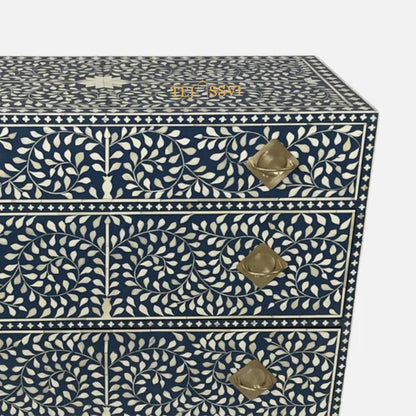 Handmade Bone Inlay Cabinet: Geometric Indian 6-Drawer Sideboard / bone inlay furniture /bone inlay cabinet /bone inlay luxury furniture .