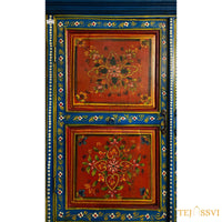 Indian Floral Designed Side Storage Wooden Cabinet / Side Table / Hand Painted Wooden Big Cabinet / Living Room Furniture.