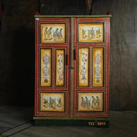 Indian Decorative Wardrobe / Wooden Hand-Painted Almirah /  2 Door Cabinet / Cupboard / Indian Ethnic Style Bedroom Furniture / Collectible Art.