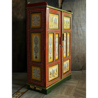 Indian Decorative Wardrobe / Wooden Hand-Painted Almirah /  2 Door Cabinet / Cupboard / Indian Ethnic Style Bedroom Furniture / Collectible Art.