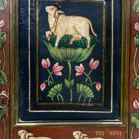 Antique Hand-Painted Indian Cabinet / Wooden Rustic Ethnic Sideboard / wooden Hand Painted Cabinet / Wooden Big Sideboards.