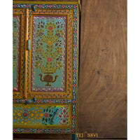 Wooden Hand Painted Sideboard for Living Room and Storage Unit for Home Décor