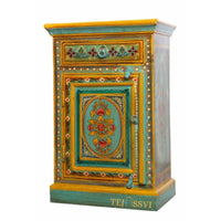 Indian Floral Designed Side Storage / Wooden Cabinet / Hand Painted Furniture / Wooden Big Cabinet for Living Room Furniture.