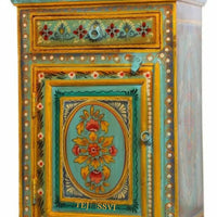 Indian Floral Designed Side Storage / Wooden Cabinet / Hand Painted Furniture / Wooden Big Cabinet for Living Room Furniture.