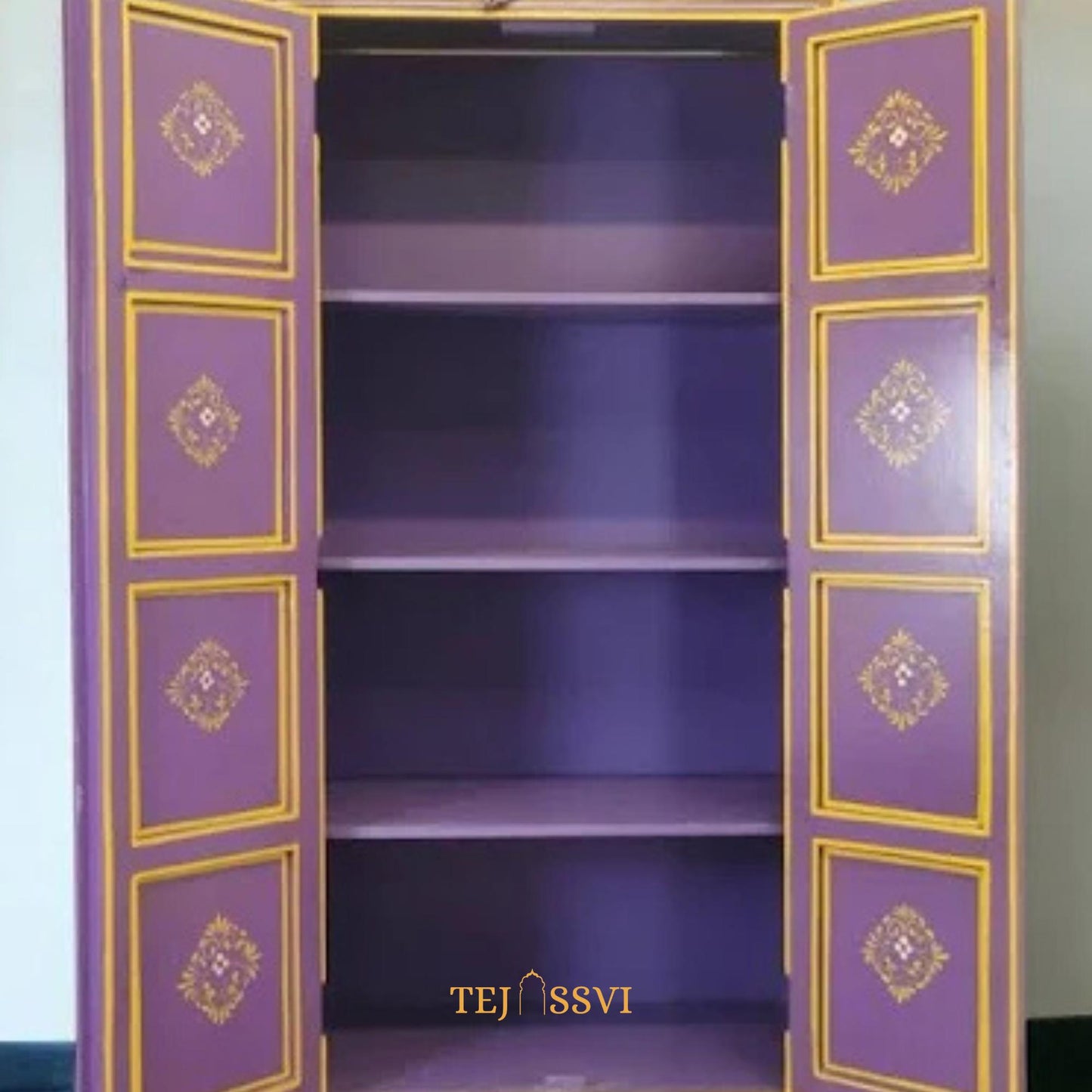 Indian Floral designed Side Storage / Cabinet | Bedside, Side Table, Hand Painted, Wooden Big Cabinet, Living Room Furniture, Fine Panting..