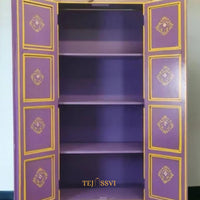 Indian Floral Designed Side Storage / Wooden Cabinet / Side Boards / Hand Painted / Wooden Big Cabinet, Living Room Furniture, Fine Panting.