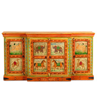 Asura - Hand Painted Sideboard reclaimed Wood Vintage Style/ Side Storage / Cabinet | Bedside, Side Table, Hand Painted, / Vintage Cabinet.