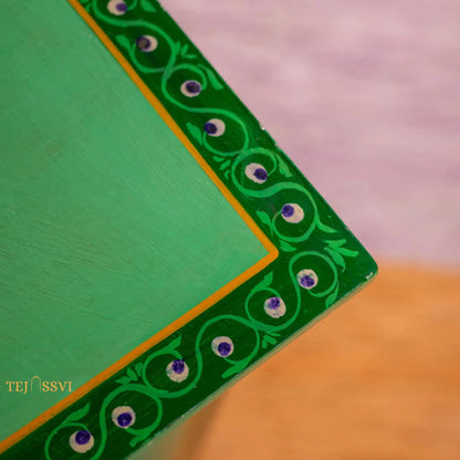 Green Floral Hand Painted Cupboard/ Cabinet | Bedside, Side Table, Hand Painted, Wooden Big Cabinet, Living Room Furniture, Fine Panting.