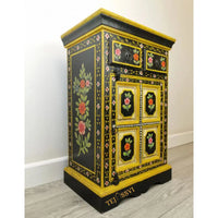 Wooden Romany Painted Bedside Cupboard / Wooden Side boards | Hand Painted Furniture / Wooden Big Cabinet / Living Room Furniture.