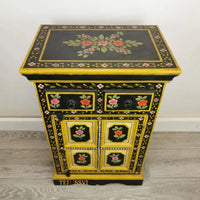 Wooden Romany Painted Bedside Cupboard / Wooden Side boards | Hand Painted Furniture / Wooden Big Cabinet / Living Room Furniture.