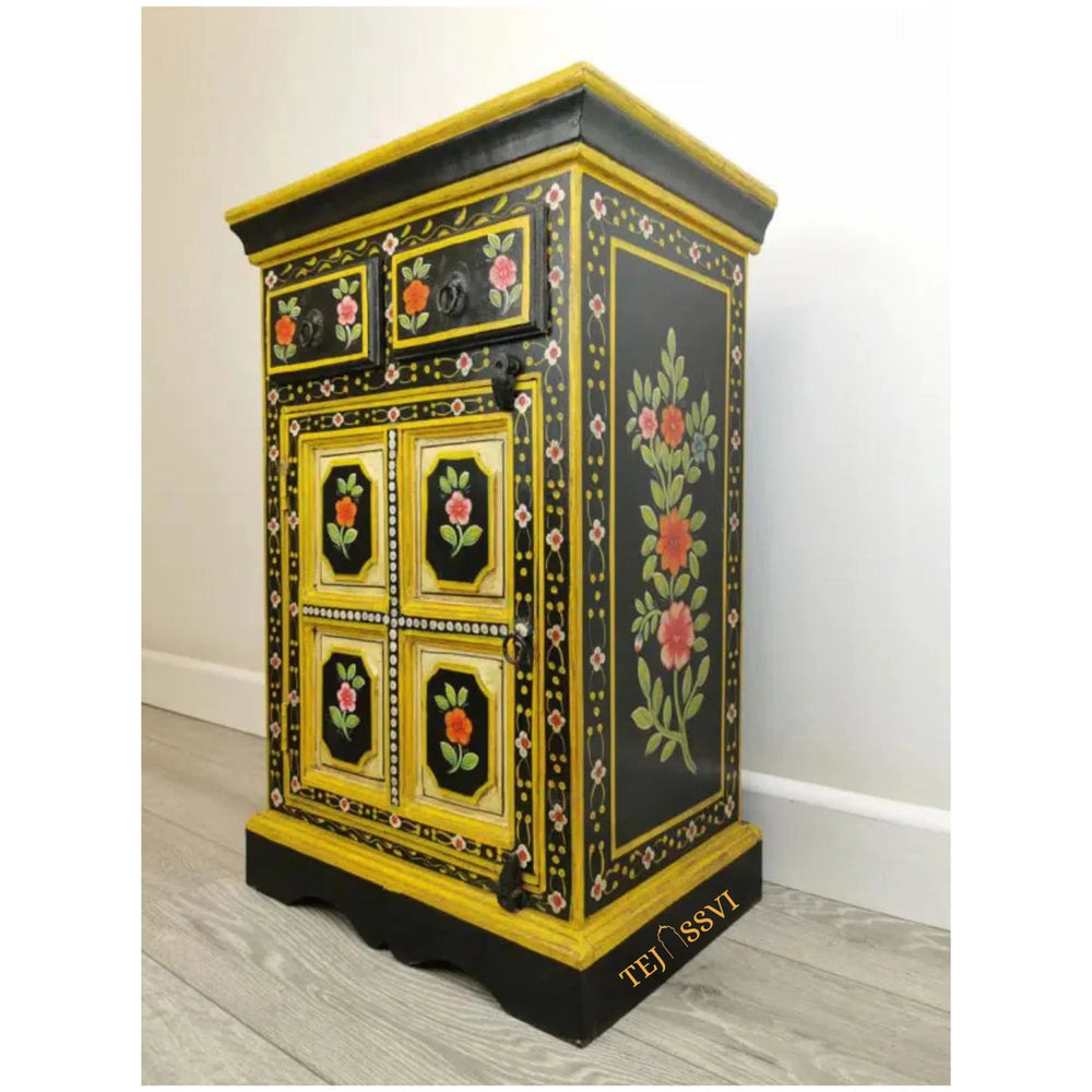 Wooden Romany Painted Bedside Cupboard / Wooden Side boards | Hand Painted Furniture / Wooden Big Cabinet / Living Room Furniture.