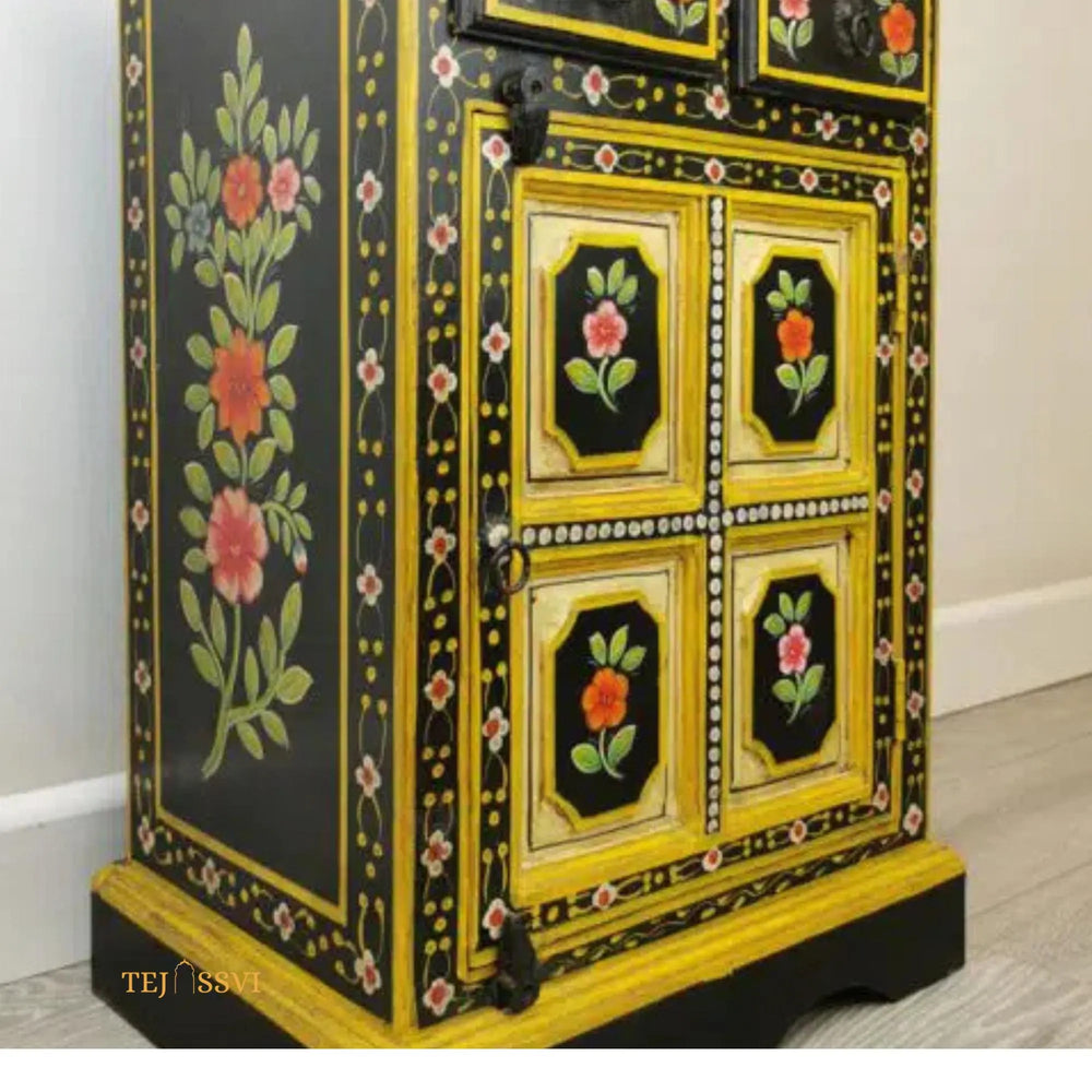 Wooden Romany Painted Bedside Cupboard / Wooden Side boards | Hand Painted Furniture / Wooden Big Cabinet / Living Room Furniture.
