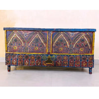 Wooden Indian Storage Trunk / Treasure Chest Furniture / Home Décor / Hand Painted Storage / Hand Painted Indian Trunk / Treasure Box.