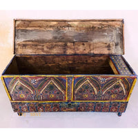 Wooden Indian Storage Trunk / Treasure Chest Furniture / Home Décor / Hand Painted Storage / Hand Painted Indian Trunk / Treasure Box.