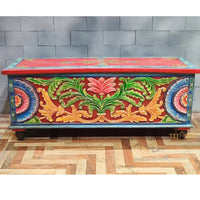 Indian Storage Trunk Box / Treasure chest Furniture Home and Livingroom Décor / Painting Storage Box / Indian Treasure Box.
