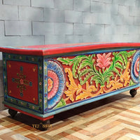 Indian Storage Trunk Box / Treasure chest Furniture Home and Livingroom Décor / Painting Storage Box / Indian Treasure Box.