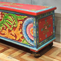 Indian Storage Trunk Box / Treasure chest Furniture Home and Livingroom Décor / Painting Storage Box / Indian Treasure Box.
