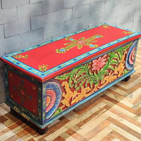 Indian Storage Trunk Box / Treasure chest Furniture Home and Livingroom Décor / Painting Storage Box / Indian Treasure Box.