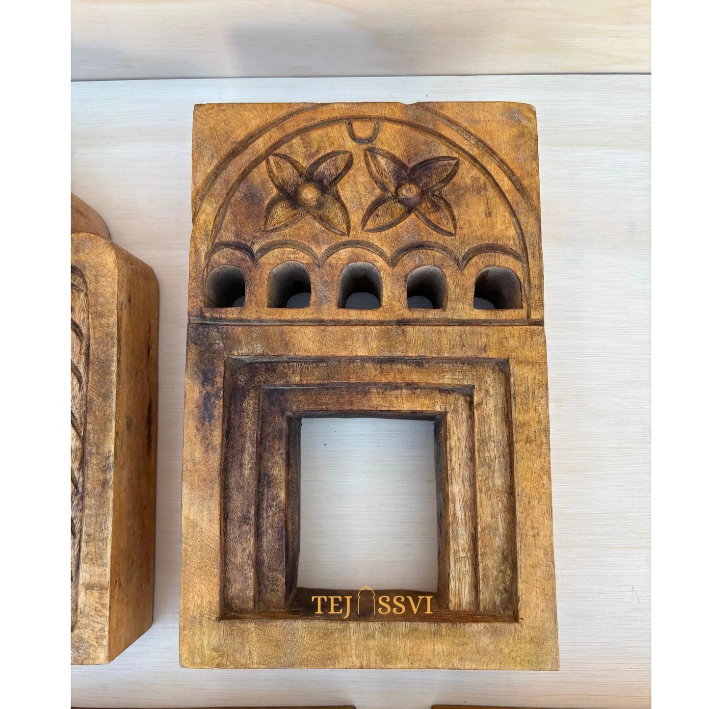 Handmade Rajasthani Jharokha Wall Art: Carved Wood Picture Frame / Handcrafted wall hanging jharokha  frame .