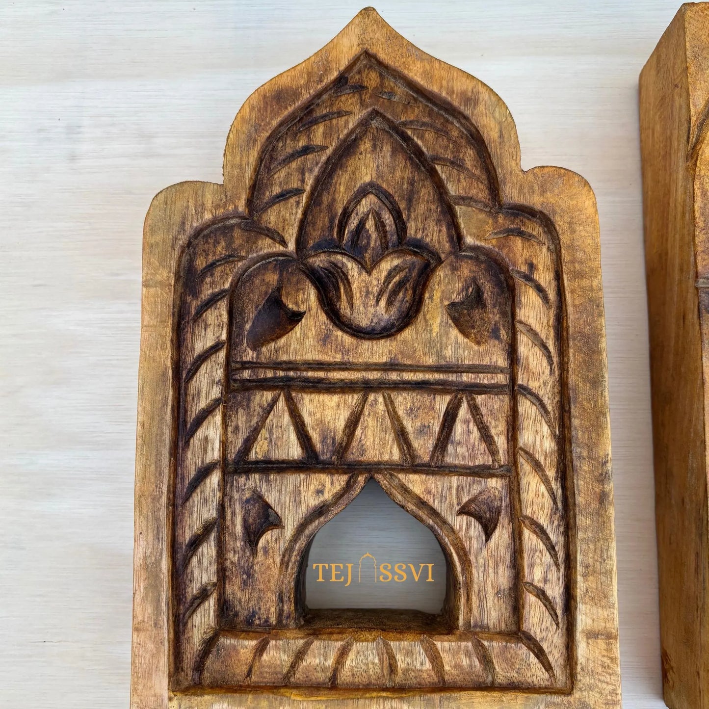 Handmade Rajasthani Jharokha Wall Art: Carved Wood Picture Frame / Handcrafted wall hanging jharokha  frame .