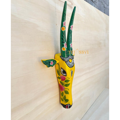 Wooden Cow Head 18 Inches | Bull | Nandi Head Mask Wall Décor. Wooden Wall Hanging. Ethnic Indian Art Best Minimalist Gift Idea for Christmas/Diwali