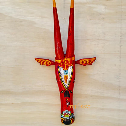 Wooden Cow Head 18 Inches | Bull | Nandi Head Mask Wall Décor. Wooden Wall Hanging. Ethnic Indian Art Best Minimalist Gift Idea for Christmas/Diwali