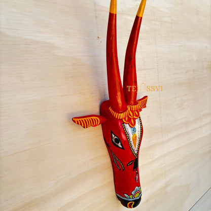 Wooden Cow Head 18 Inches | Bull | Nandi Head Mask Wall Décor. Wooden Wall Hanging. Ethnic Indian Art Best Minimalist Gift Idea for Christmas/Diwali