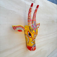 Wooden Cow Head | Bull | Nandi Head Mask Wall Décor. Wooden Wall Hanging. Ethnic Indian Art Best Minimalist Gift Idea for Christmas/Diwali