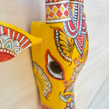 16 Wooden Cow Head | Bull | Nandi Head Mask Wall Décor. Wooden Wall Hanging. Ethnic Indian Art Best Minimalist Gift Idea for Christmas/Diwali
