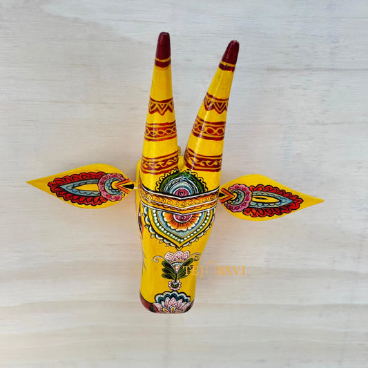 Wooden Cow Head | Bull | Nandi Head Mask Wall Décor. Wooden Wall Hanging. Ethnic Indian Art Best Minimalist Gift Idea for Christmas/Diwali