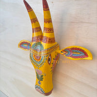 Wooden Cow Head | Bull | Nandi Head Mask Wall Décor. Wooden Wall Hanging. Ethnic Indian Art Best Minimalist Gift Idea for Christmas/Diwali