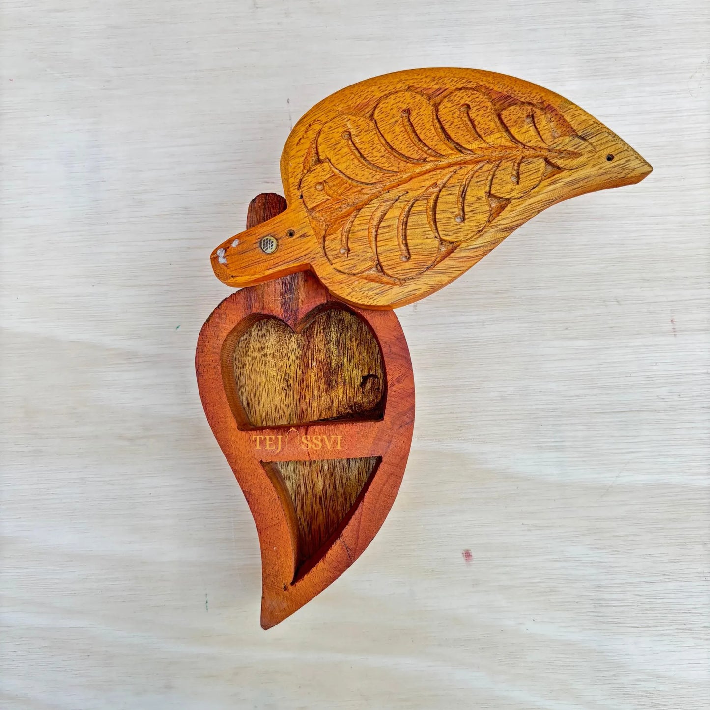 Vintage Indian Wood Box: Reclaimed Shaving & Jewelry Storage/wooden box/vintage box /wooden hand carving box .