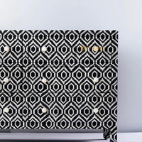 Handmade Indian Bone Inlay Geometric Pettern Sideboards 6-Drawer Sideboard / Bone Inlay Sideboards /bone inlay cabinet / bone inlay Console.