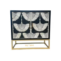 Bone Inlay Swan Pattern Cabinet / Indian Art Sideboard / Bone Inlay Side Boards / Bone Inlay Cabinet and Console Luxury Furniture.