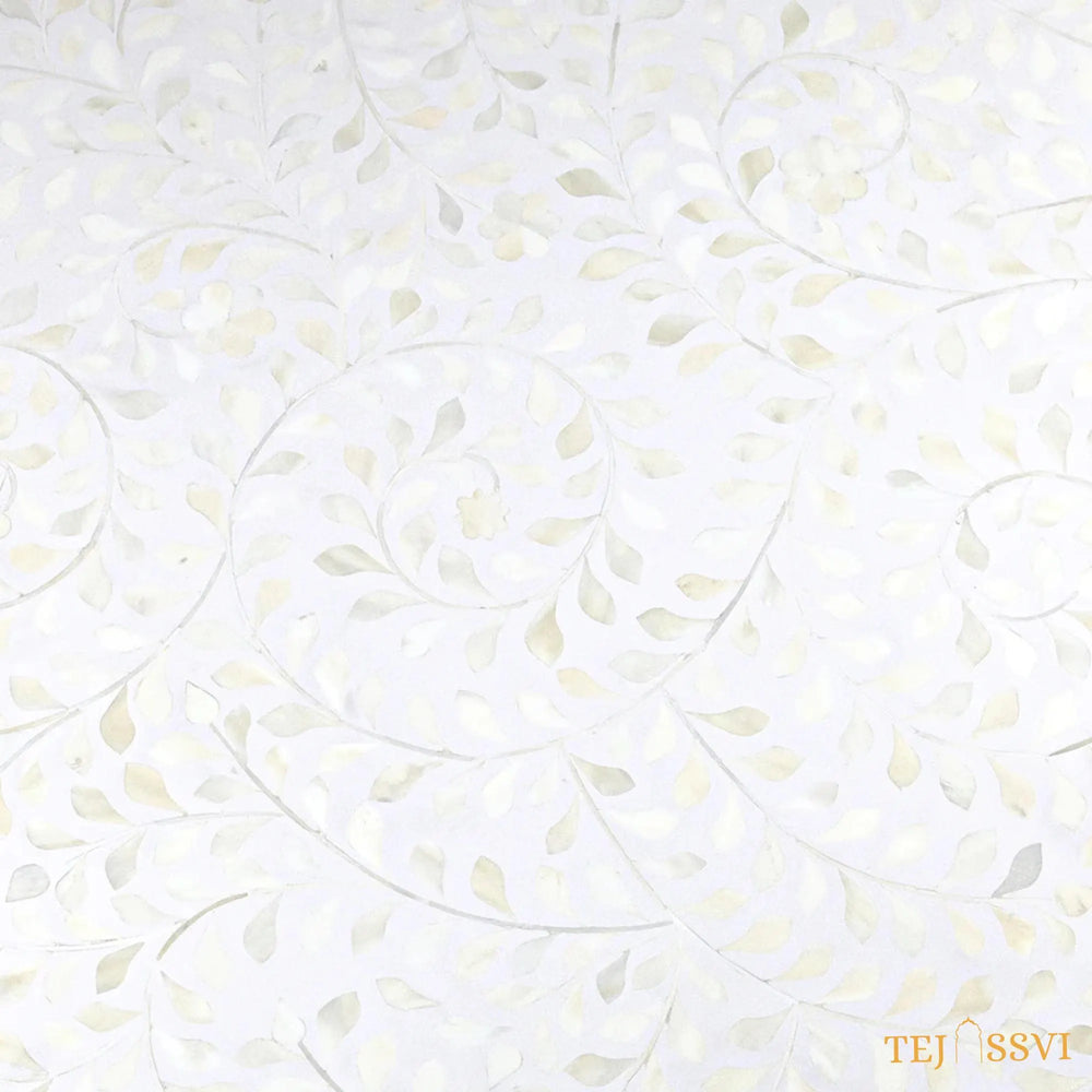 Bone Inlay Round Coffee Table / Round Centre Table / Bone Inlay Floral Round Coffee Table / Handmade Bone Inlay Modern Pattern Furniture.